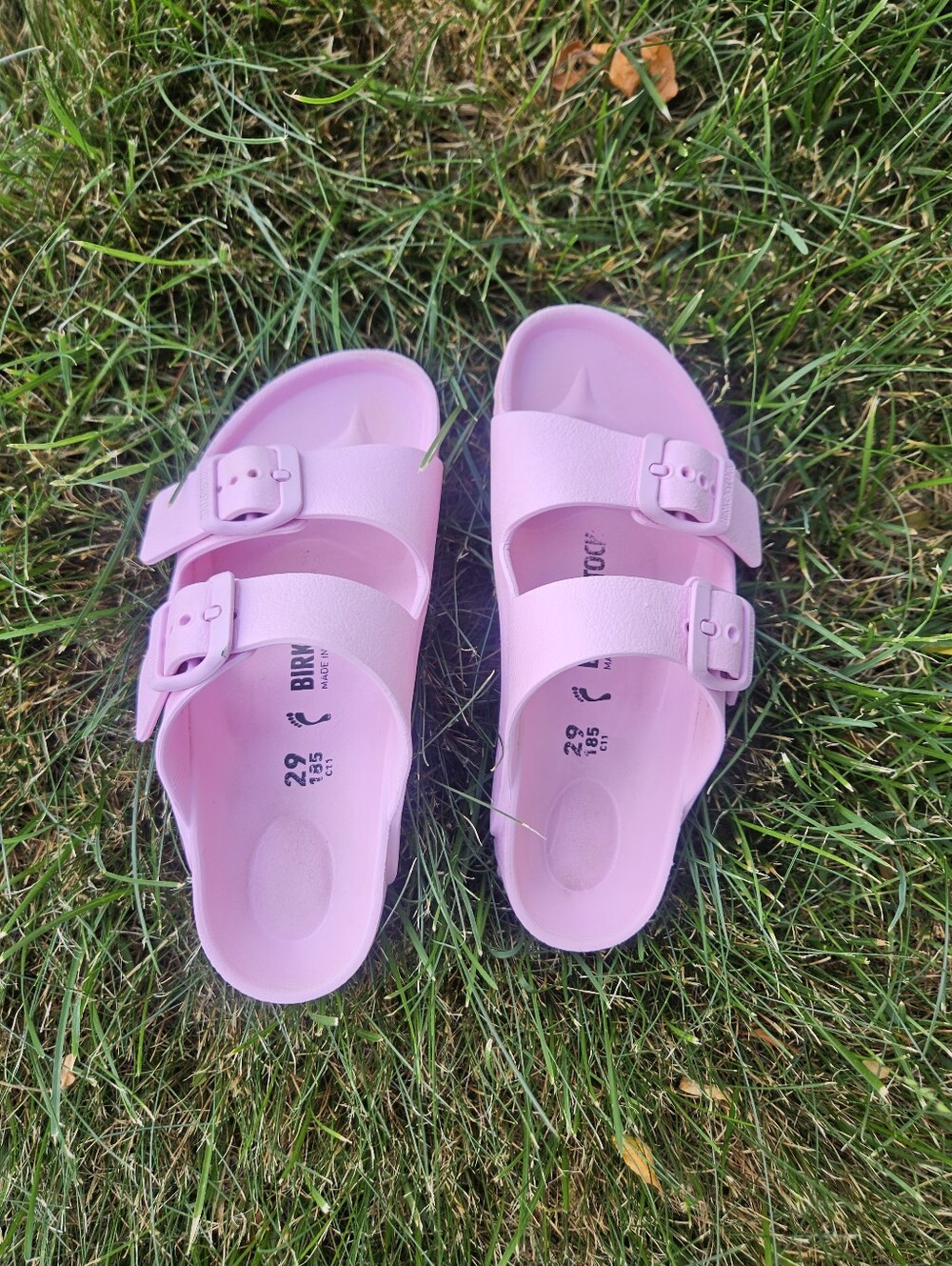 Birkenstock Pink EVA Two-Strap Slide Sandals